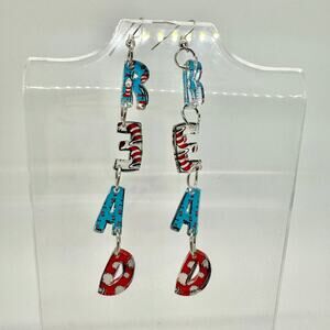 Cat In The Hat Earrings - Teacher Earrings - Dr Seuss Accessories - Booktok